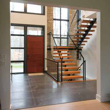 Project #98 | Modern Mono-beam Staircase with Glass Railing