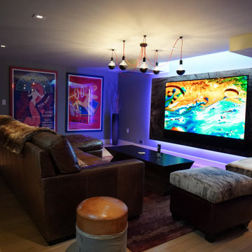 Striking Feature: Backlit Rockery Graphic by a Living Room Designer