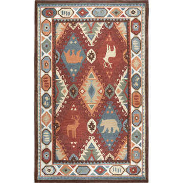 Rizzy Northwoods NWD106 1'6" Square Red Rug