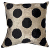 Black Dot Velvet Turkish Pillow 16''x16''