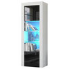 Milano Bookcase Matte Body and High Gloss Fronts, White/Black
