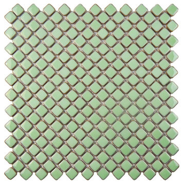 Hudson Diamond Light Green Porcelain Floor and Wall Tile