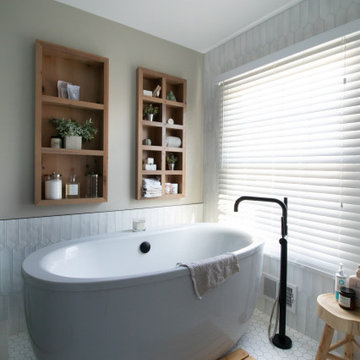 Wet Room Oasis versus Cigar Lounge Style in Dual Bath Remodel