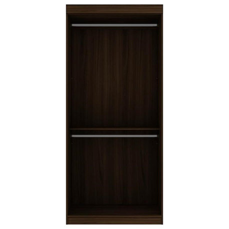 Manhattan Comfort Mulberry Double Hanging Wood Wardrobe Closet in Brown