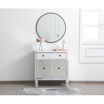 Calum 32" Mirrored Cabinet, Antique White