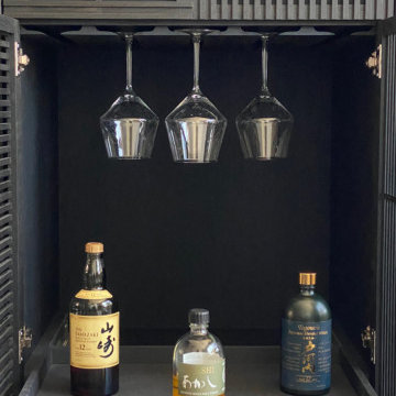 Japanese-Inspired White Oak Liquor Cabinet
