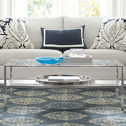 TANNER RECTANGULAR COFFEE TABLE - POLISHED NICKEL FINISH - Products