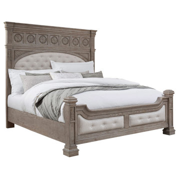 Bellevue HMIF37677 Setis California King Rubberwood Panel Bed - French Gray