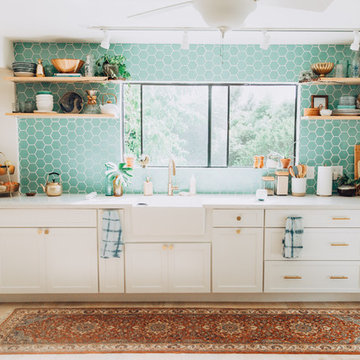 Airy Aqua Kitchen Backsplash