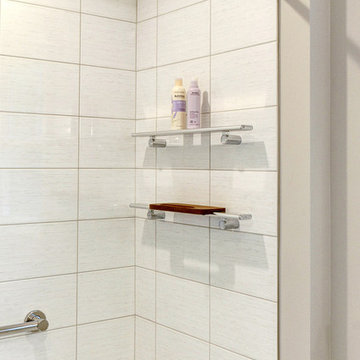 Floating Shelves Eliminate Cleanser Clutter