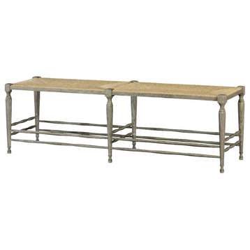 French Provincial Grayed Oak Bench