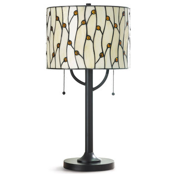 Vines Tiffany Glass Table Lamp, Natural