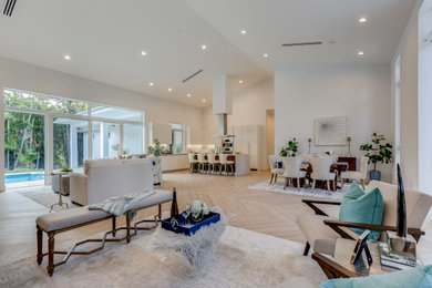 Inspiration for a large transitional home design remodel in Miami