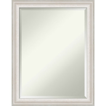 Trio White Wash Silver Beveled Bathroom Wall Mirror - 22.5 x 28.5 in.