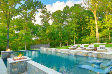 Pool - shabby-chic style pool idea in Nashville