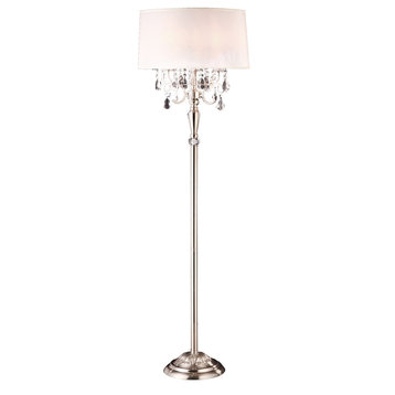 62, Crystal Silver Floor Lamp