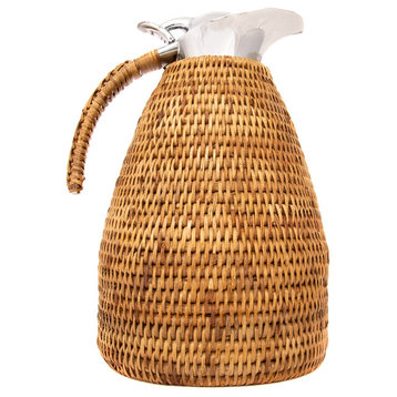 Artifacts Rattan™ 1.5 Liter Stainless Steel Thermos, Honey Brown