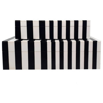 Jacey Decorative Box, Black and White