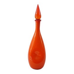 EMPOLI ORANGE DIMPLED DECANTER - Vases