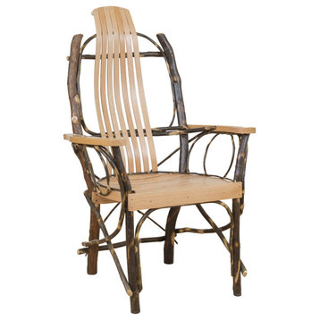 Hickory Log Contour Slat-Back Chair, Set of 2, Hickory & Oak