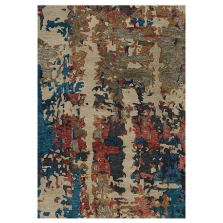 Alora Decor Vivid 5' x 7'6" Beige/Multi/Teal/Rust/Beige Hand-Tufted Area Rug