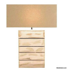 Modeco Drift Grand Whitewash Table Lamp - Table Lamps