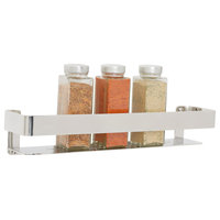Rectangular Shower Shelf With Rail, Polished