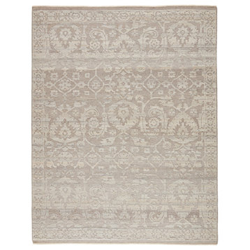 Jaipur Living Ayres Hand-Knotted Floral Taupe/ Gray Runner Rug 3'X10'