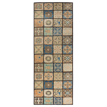 Eclectic, One-of-a-Kind Hand-Knotted Area Rug Brown, 6' 3" x 17' 10"