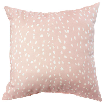 Deer Print Decorative Pillow, 16x16, Blush