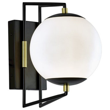 Norwell Lighting Cosmos 12" Outdoor Wall, Black/Brass/Acrylic 1260-MBSB-MA