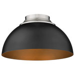Golden Lighting - Golden Lighting Zoey 3-Light Flush Mount, Pewter/ Black Shade, 6956-FMPW-BLK - The Zoey Collection is proof that simple can be beautiful. This elegantly utilitarian series has the chic versatility to enhance the style of a variety of spaces. The smooth lines of this minimalist design pair well with transitional to modern d cors. The cleanness of the contemporary look gives the fixtures a slightly industrial feel. Zoey is offered in a number of sizes with a combination of matte sheen shade and finish options available. The color of the shade s interior consistently matches the shade s exterior finish. The silhouette of the metal shade is a modern update to the classic dome shape. This Flush Mount is perfect for bathrooms, hallways, and kitchens.