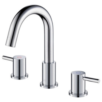 Circular Widespread Sink Faucet With Pop Up Drain, Chrome
