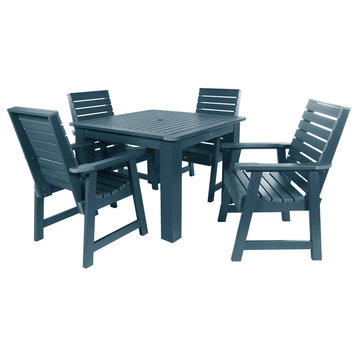 Weatherly 5-Piece Square Dining Set, Nantucket Blue