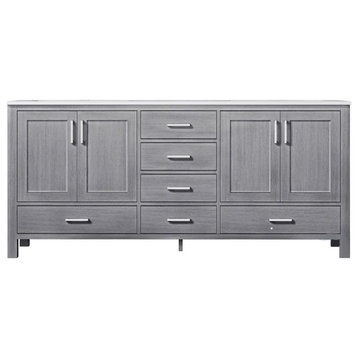 Lexora Home Jacques 72" Carrara Marble Top Double Vanity in Distressed Gray