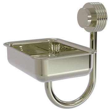 Venus Wall Mount Soap Dish With Groovy Accents, Polished Nickel