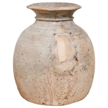 Antique Indian Wooden Pot-Mina