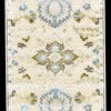 Weave & Wander Grayton Lustrous Textured Floral Rug, Blue/Cream, 2'6"x8'