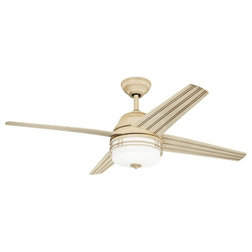 Transitional Ceiling Fans Kichler Porters Lake Three Light Aged White Ceiling Fan