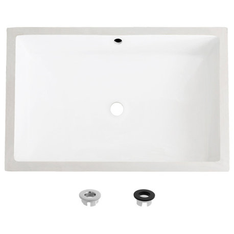 24.5" W x 16.5" D White Rectangular Undermount Bathroom Sink