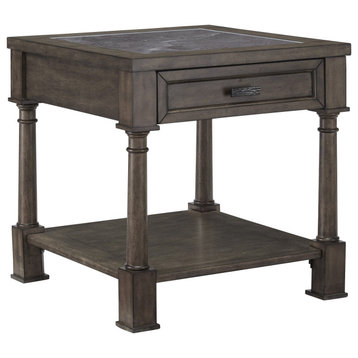 Riverdale Rd End Table, Gray Flannel/Slate