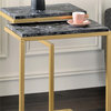 Furniture of America Gorvaire Contemporary Metal 2-Piece Nesting Table in Black