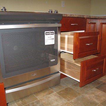 Modern Kitchen Update Done in Alder in a Golden Maple Stain