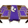 Embroidered Placemats and Table Runner, 7-Piece Set, Plum Purple