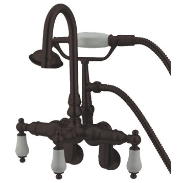 Kingston Brass Adjustable Center Wall Mount Tub Faucet, Oil Rubbed Bronze