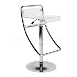 Angelita Clear and Chrome Adjustable Bar/Counter Stool - Bar Stools And Counter Stools