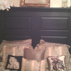 4 panel door headboard for full size bed - onyx black - Headboards