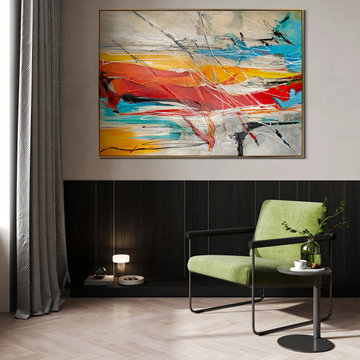 Framed canvas painting "Color Harmonies II"