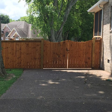"Cedar Tone" stain on a Table Top Cedar Privacy fence in Lebanon, TN