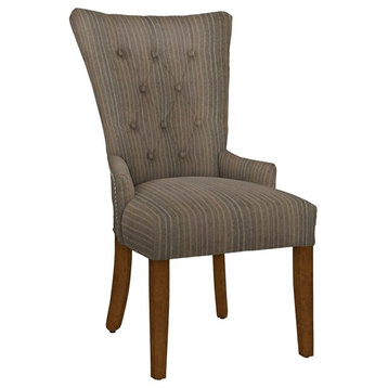 Modern Hekman Woodmark Sandra Dining Chair With Dark Nickel Nailhead Trim